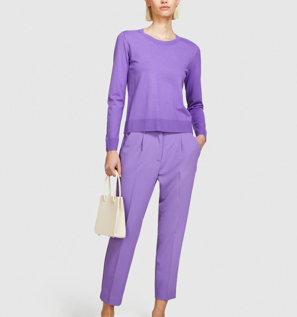 Solid colored sweater - women's crew neck sweaters - Lilac | Sisley image number 1